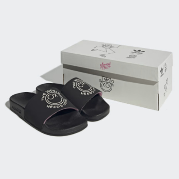Adidas Adilette X Andre Saraiva Slides Black Men's Size 10 NWT Limited Edition - Picture 1 of 6